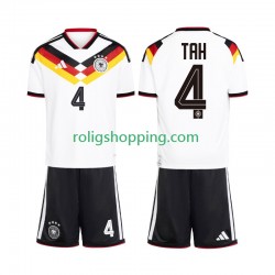 Fotbollströja Tyskland Jonathan Tah 4 Barn Hemmaställ World Cup 2026 Kort ärm