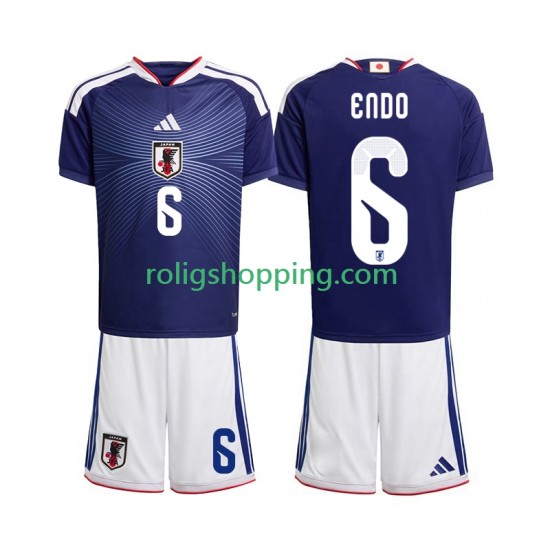 Fotbollströja Japan Wataru Endo 6 Barn Hemmaställ World Cup 2026 Kort ärm