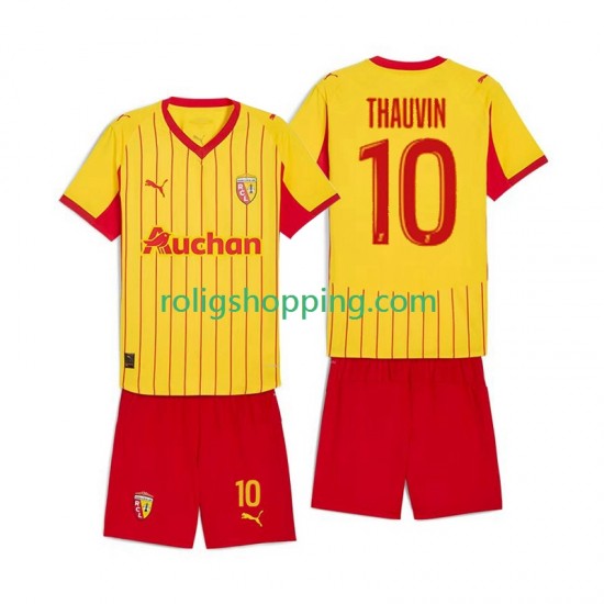 Fotbollströja RC Lens Florian Thauvin 10 Barn Hemmaställ 2025-2026 Kort ärm