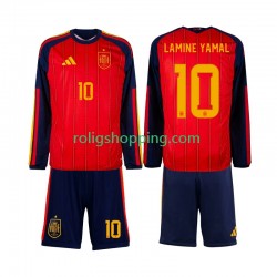 Fotbollströja Spanien Lamine Yamal 10 Barn Hemmaställ World Cup 2026 Lång ärm