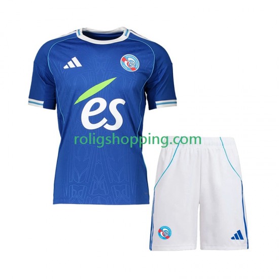 Fotbollströja Strasbourg Barn Hemmaställ 2025-2026 Kort ärm