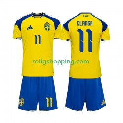 Fotbollströja Sverige Anthony Elanga 11 Barn Hemmaställ 2026 Kort ärm