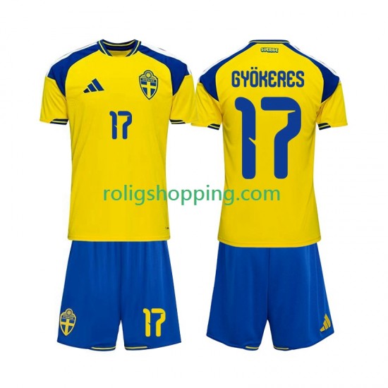 Fotbollströja Sverige Viktor Gyokeres 17 Barn Hemmaställ 2026 Kort ärm