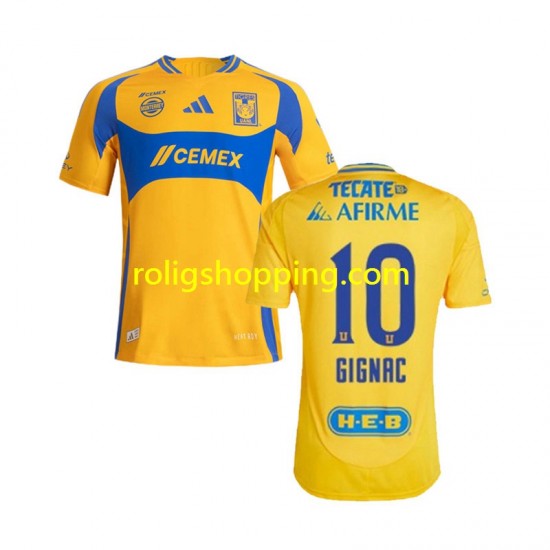 Fotbollströja Tigres UANL Gignac 10 Män Hemmaställ 2024-2025 Kort ärm