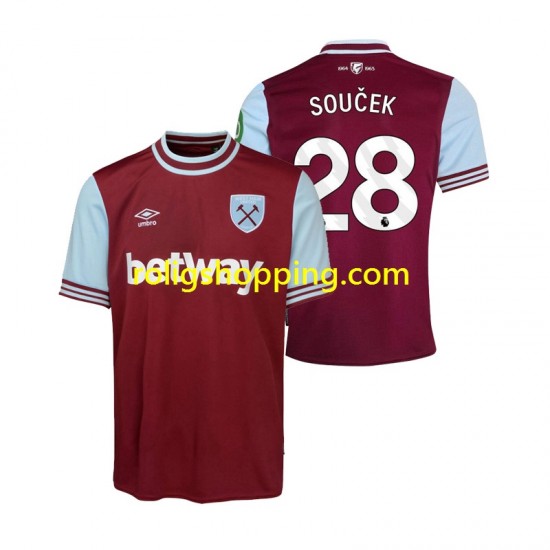 Fotbollströja West Ham United SOUCEK 28 Män Hemmaställ 2024-2025 Kort ärm