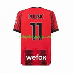 Fotbollströja AC Milan Christian Pulisic 11 Män Hemmaställ 2023-2024 Kort ärm