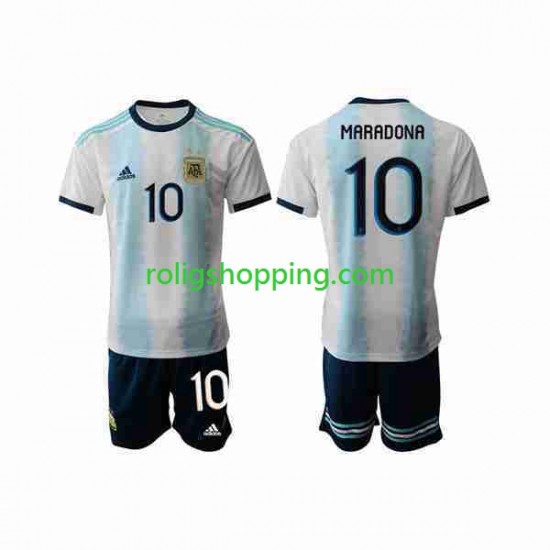 Fotbollströja Argentina Maradona 10 2019-2020 Barn Hemmaställ Kort ärm