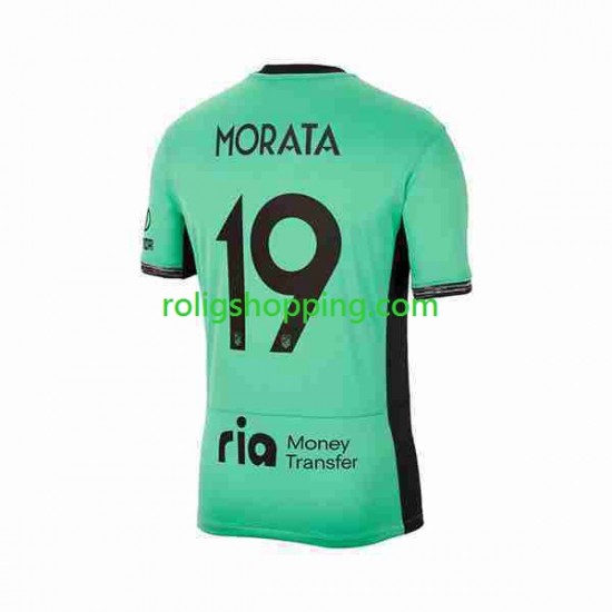 Fotbollströja Atlético Madrid 2 Alvaro Morata 19 Män Tredjeställ 2023-2024 Kort ärm