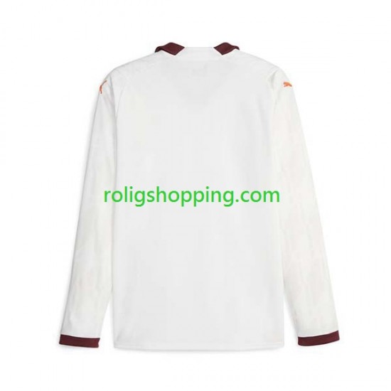 Fotbollströja Manchester City Män Bortaställ 2023-2024 Lång ärm