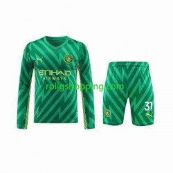 Fotbollströja Manchester City Ederson Moraes 31 Målvakt Barn Hemmaställ 2023-2024 Lång ärm