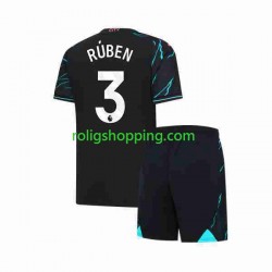 Fotbollströja Manchester City Ruben 3 Barn Tredjeställ 2023-2024 Kort ärm
