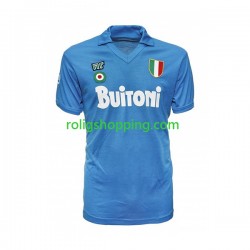 Fotbollströja SSC Napoli 1987 1988 Retro Män Hemmaställ Kort ärm