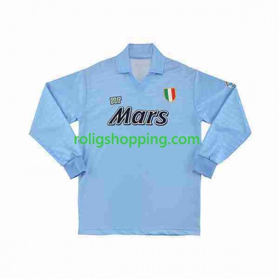 Fotbollströja SSC Napoli 1990 1991 Retro Män Hemmaställ Lång ärm