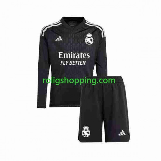 Fotbollströja Real Madrid Målvakt Barn Bortaställ 2023-2024 Lång ärm
