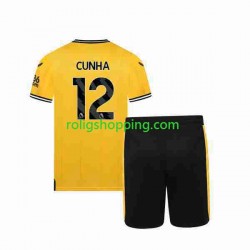 Fotbollströja Wolverhampton Wanderers CUNHA 12 Barn Hemmaställ 2023-2024 Kort ärm