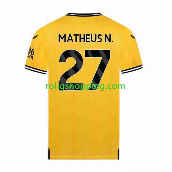 Fotbollströja Wolverhampton Wanderers Matheus Nunes 27 Män Hemmaställ 2023-2024 Kort ärm