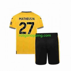 Fotbollströja Wolverhampton Wanderers Matheus Nunes 27 Barn Hemmaställ 2023-2024 Kort ärm