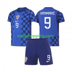 Fotbollströja Kroatien Andrej Kramaric 9 Barn Bortaställ World Cup 2026 Kort ärm