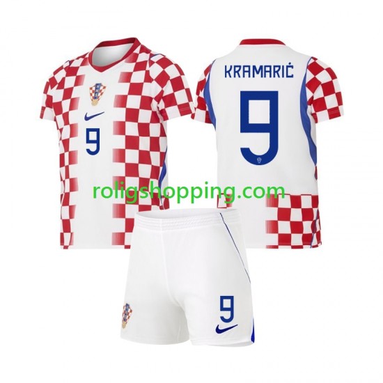 Fotbollströja Kroatien Andrej Kramaric 9 Barn Hemmaställ World Cup 2026 Kort ärm