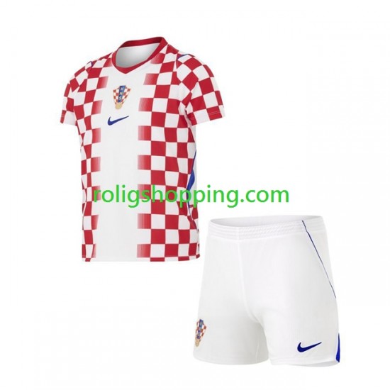 Fotbollströja Kroatien Barn Hemmaställ World Cup 2026 Kort ärm