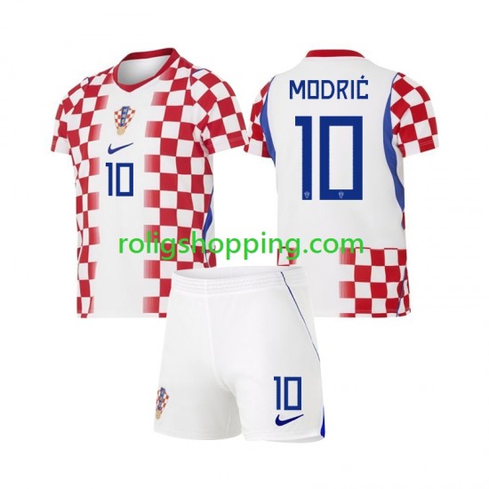 Fotbollströja Kroatien Modrić Luka 10 Barn Hemmaställ World Cup 2026 Kort ärm