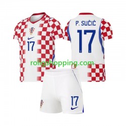 Fotbollströja Kroatien Petar Sucic 17 Barn Hemmaställ World Cup 2026 Kort ärm