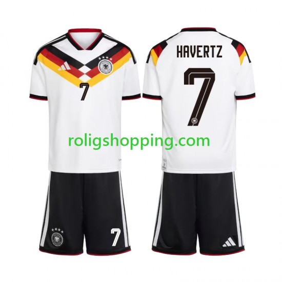 Fotbollströja Tyskland Kai Havertz 7 Barn Hemmaställ World Cup 2026 Kort ärm