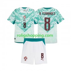 Fotbollströja Portugal Bruno Fernandes 8 Barn Bortaställ 2026 2027 Kort ärm