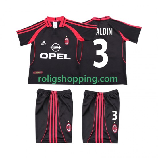 Fotbollströja AC Milan MALDINI 3 2000 2001 Retro Barn Tredjeställ Kort ärm