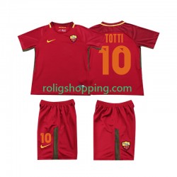 Fotbollströja AS Roma Totti 10 2017-2018 Retro Barn Hemmaställ Kort ärm