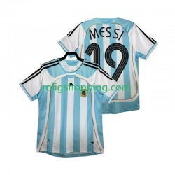 Fotbollströja Argentina MESSI 19 Retro Män Hemmaställ 2006 Kort ärm