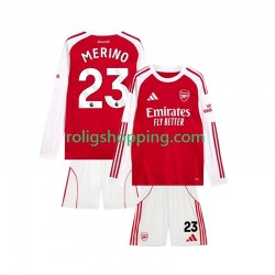 Fotbollströja Arsenal Merino 23 Barn Hemmaställ 2025-2026 Lång ärm