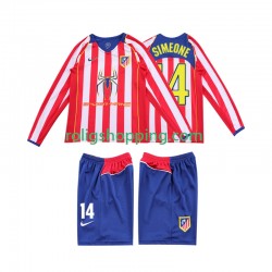 Fotbollströja Atlético Madrid SIMEONE 14 2005 Retro Barn Hemmaställ 2004 Lång ärm