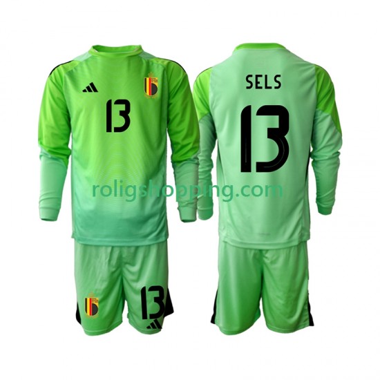 Fotbollströja Belgien Matz Sels 13 Målvakt Barn Hemmaställ 2025 Lång ärm