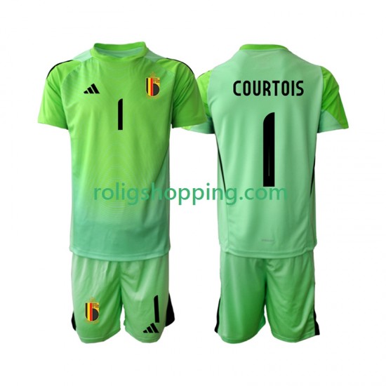 Fotbollströja Belgien Thibaut Courtoi 1 Målvakt Barn Hemmaställ 2025 Kort ärm