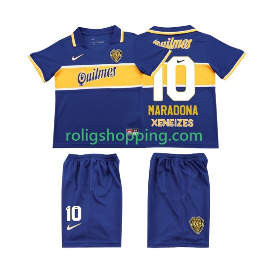 Fotbollströja CA Boca Juniors MARADONA 10 1996 1997 Retro Barn Hemmaställ Kort ärm