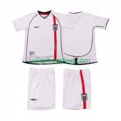 Fotbollströja England 2002 Retro Barn Hemmaställ Kort ärm