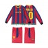 Fotbollströja FC Barcelona Lionel Messi 10 Retro Barn Hemmaställ 2011 2010 Lång ärm