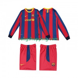 Fotbollströja FC Barcelona Retro Barn Hemmaställ 2011 2010 Lång ärm