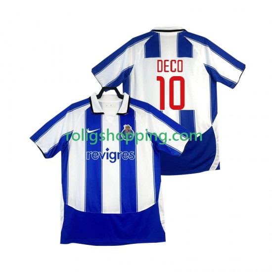 Fotbollströja FC Porto DECO 10 2003 Retro Män Hemmaställ 2004 Kort ärm