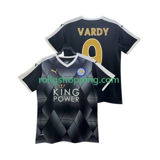 Fotbollströja Leicester City VARDY 9 2014 2015 Retro Män Bortaställ Kort ärm