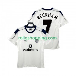 Fotbollströja Manchester United BECKHAM 7 2000 2001 Retro Män Bortaställ Kort ärm