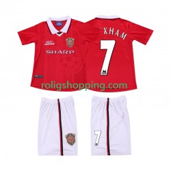 Fotbollströja Manchester United BECKHAM 7 2000 Retro Barn Hemmaställ 1999 Kort ärm