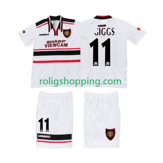 Fotbollströja Manchester United GIGGS 11 1998 Retro Barn Bortaställ Kort ärm