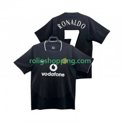 Fotbollströja Manchester United RONALDO 7 2002 Retro Män Bortaställ 2004 Kort ärm