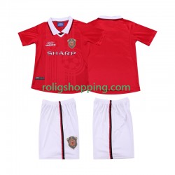 Fotbollströja Manchester United 2000 Retro Barn Hemmaställ 1999 Kort ärm