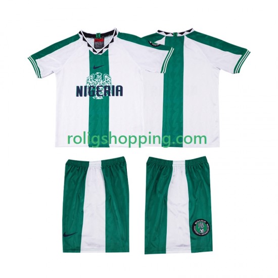 Fotbollströja Nigeria 1996 Retro Barn Bortaställ Kort ärm