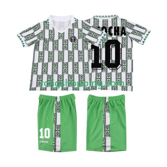 Fotbollströja Nigeria OKOCHA 10 Retro Barn Bortaställ 1994 Kort ärm