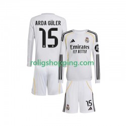 Fotbollströja Real Madrid Arda Guler 15 Barn Hemmaställ 2025-2026 Lång ärm