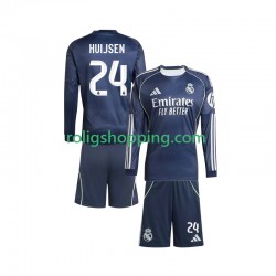 Fotbollströja Real Madrid Huijsen 24 Barn Bortaställ 2025-2026 Lång ärm